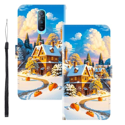 WUACYEAMING Funda para OPPO RX17 Pro/R17 Pro,con Soporte/Ranura de Tarjeta Cubierta Premium Magnético Suporte TPU Protectora Fundas PU Cuero Flip Multifuncional Casa