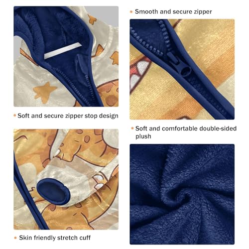 Cute Dinosaur Tyrannosaurus Rex Girls Fleece Jacket Girls Fall Jacket Girls Zip Up Hoodie Girls Sherpa Jacket 2-10T3