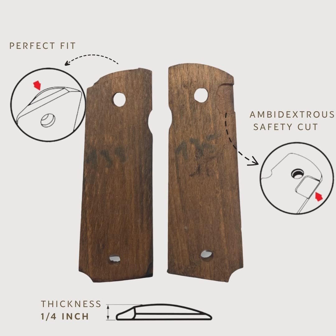 Amazon.com : Zib Grips - 1911 Grips Full-Size Real Wood Grips