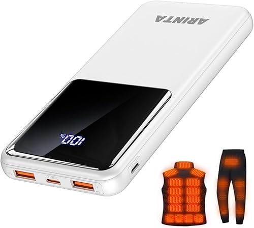 Miniatura 1 de Cargador portátil Power Bank de 10000 mAh PD 22.5 W, batería delgada con pantalla LED y entradasalida USB-C, compatible con iPhone 16 15 14 13 12,