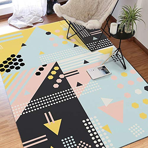 Tapis de chevet rectangulaire MU simple et élégant au motif géométrique style nordique