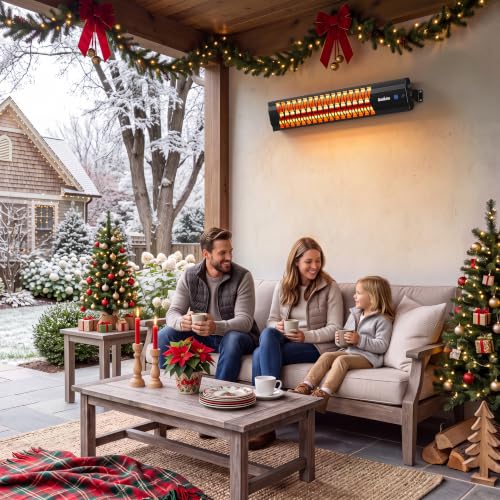 Image of Outdoor Heater for Patio, 1500W Wall-Mounted, Black