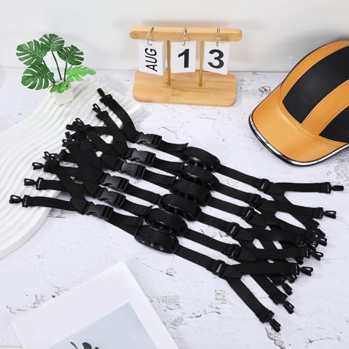 6 Correas de barbilla de poliéster negro ajustables para cascos de seguridad industrial 6