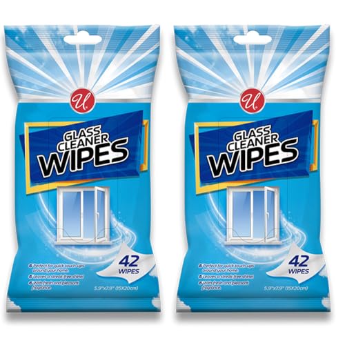 84 Glass Pre Moistened Wipes Clean Window Mirror Surface Streak Free 5.9