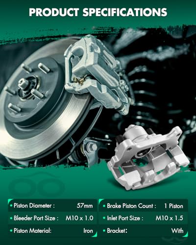 Image of SCITOO Front Left Brake Caliper With Bracket 19B6156 Compatible For Audi For Q3 /Q3 Quattro 2015-2018,For Volkswagen For Passat 2012-2020,For Tiguan 2009-2017,For Tiguan Limited 2017-2018