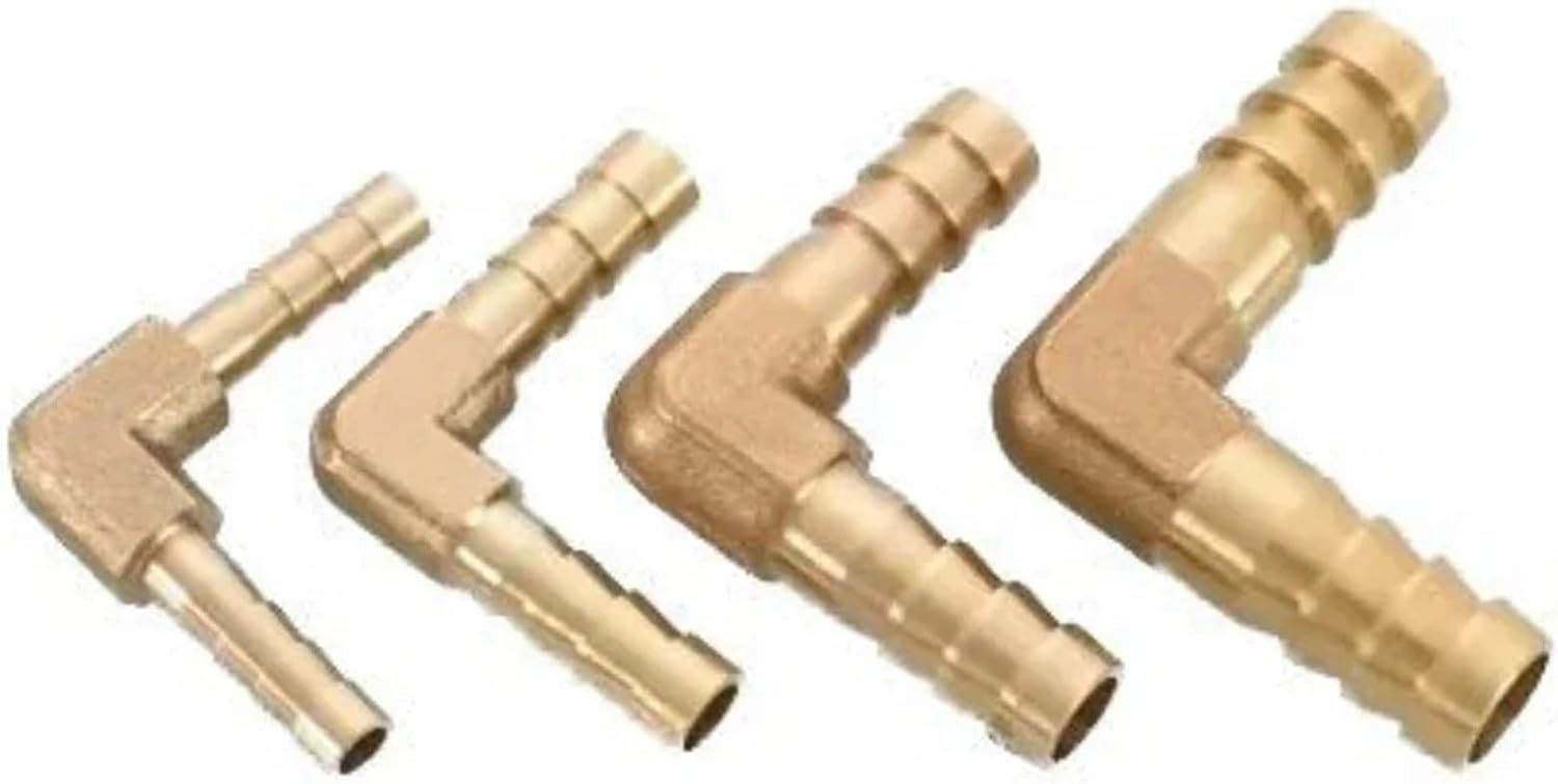 Brass Elbow 12pcs Brass Hose Pipe Fitting Coupling Elbow Equal Reducing Barb For RV Water Hoses(14mm)