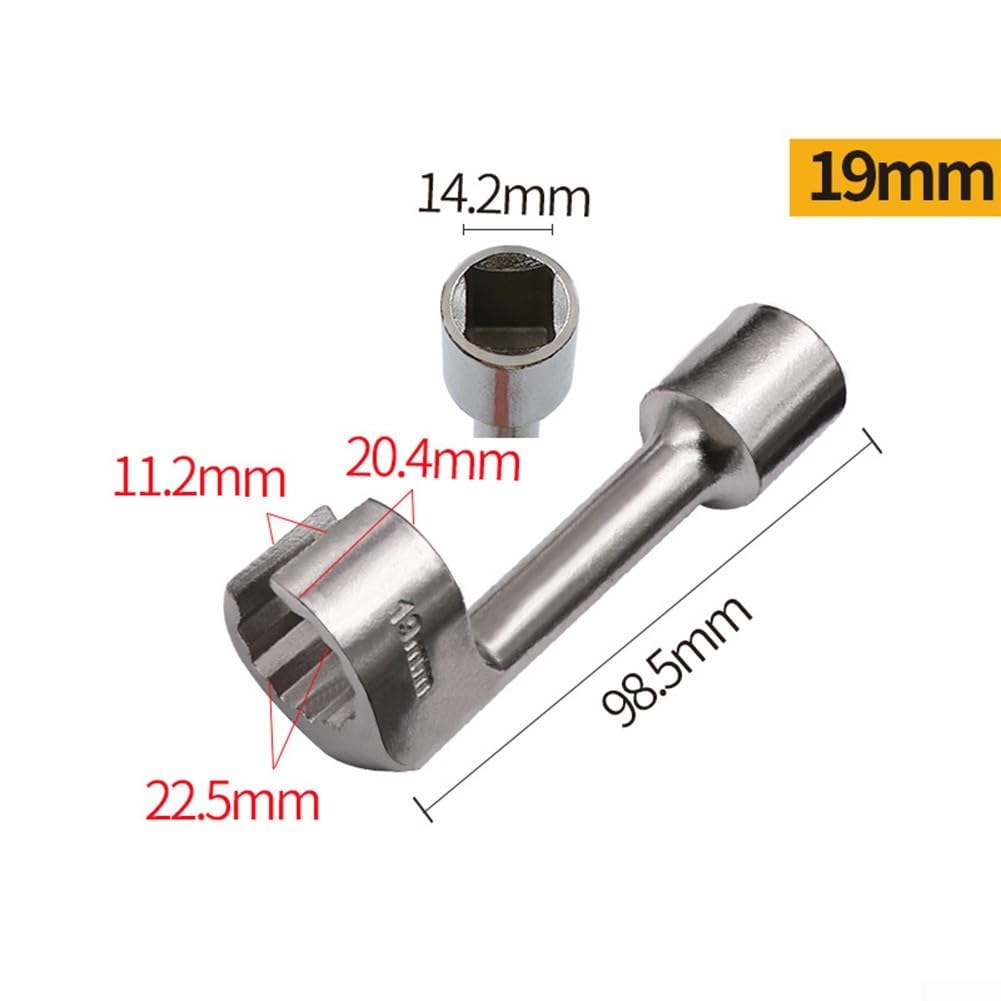Set di chiavi a tubo per linea carburante diesel, chiave esagonale a estremità aperta, misura 12, 14, 16, 17, 18, 19 mm, strumento di rimozione smontaggio (19 mm)