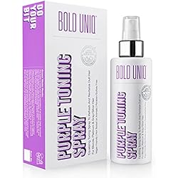 Blonde Toner Spray. Purple Leave In Toning Hair Treatment to Remove Brassy Surface Tones in Blonde, Platinum & Gray/Silver Hair. Paraben & Sulfate Free-PETA Approved Cruelty-free.