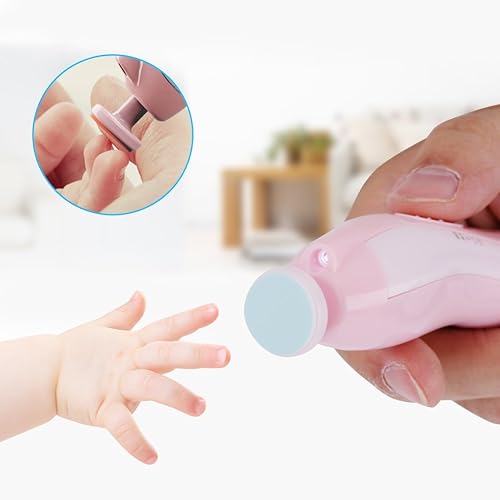 Miniatura 2 de Cortadora de uñas eléctrica 6 en 1 para bebés, dispositivo de pulido para dedos de los pies y uñas, funciona con pilas para bebés, niños y adultos