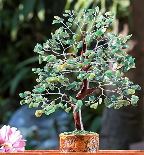Crocon Rose Quartz Gemstone Feng Shui Money Tree | Feng Shui Bonsai | Mystical | Chakra Balancing | Reiki Crystal Healing | Ornament Figurine | Good Luck | Spiritual | Decor Size: 10-12 Inch