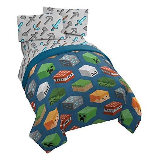 Minecraft 4 Piece Twin Bed Set