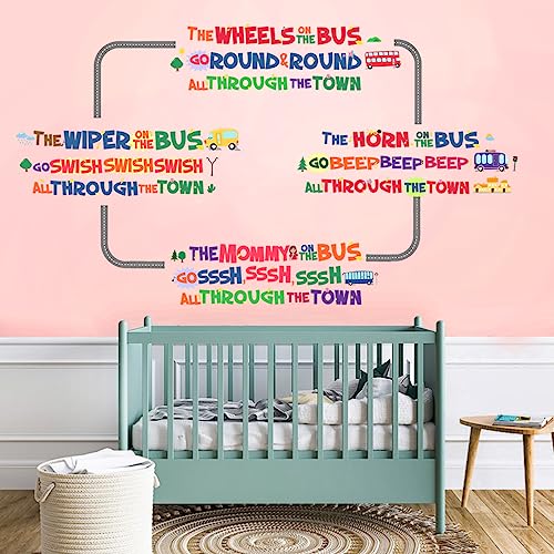 Sticker mural pour chambre bébé motif bus multicolore DEKOSH - 6