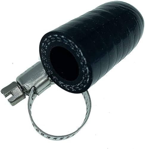 Tapa de refrigerante de silicona reforzada universal negra de 38 pulgadas (0.374 in) con abrazadera para calentador de derivación Puerto de agua de