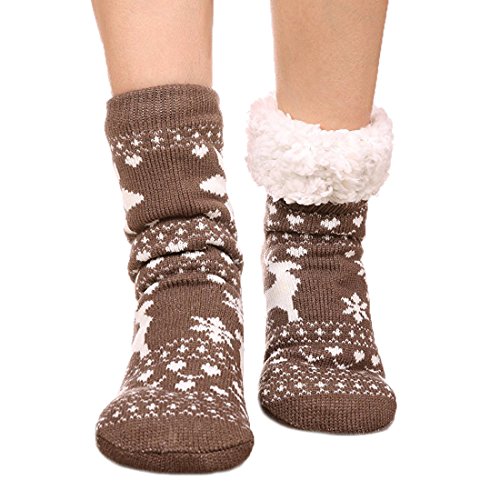 1 Paire De Chaussettes Antidérapantes, Chaudes Et Douces, Chaussettes De Chaussons En Peluche Pour L'Hôpital, Bas Et Collants Pour Femmes