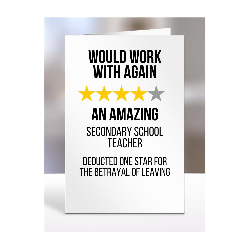 Would Work with Again, Funny Leaving Card for Secondary School Teacher, Farewell, Great Gift for Colleagues, Boss, Manager, Goodbye, Christmas, Joke, Silly, Gag, A5-223c_150 — image 1