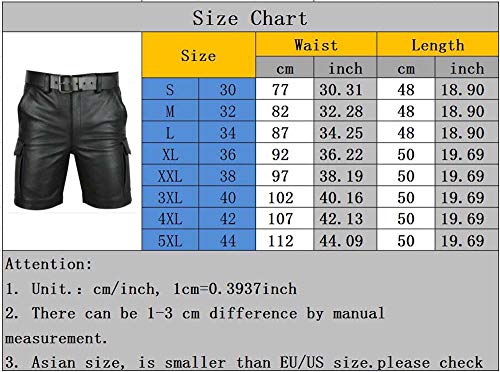 keephen Leren herenbroek, slim fit, zijzakken, kunstlederen shorts, casual clubkleding - Afbeelding 5