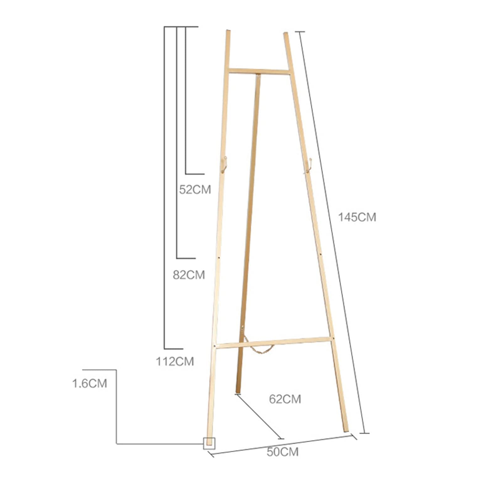 Caballetes Metálicos Dorados De 120/145 Cm De Alto. Caballete De Suelo Portátil Y Plegable para Pintar O Dibujar. Altura Ajustable.