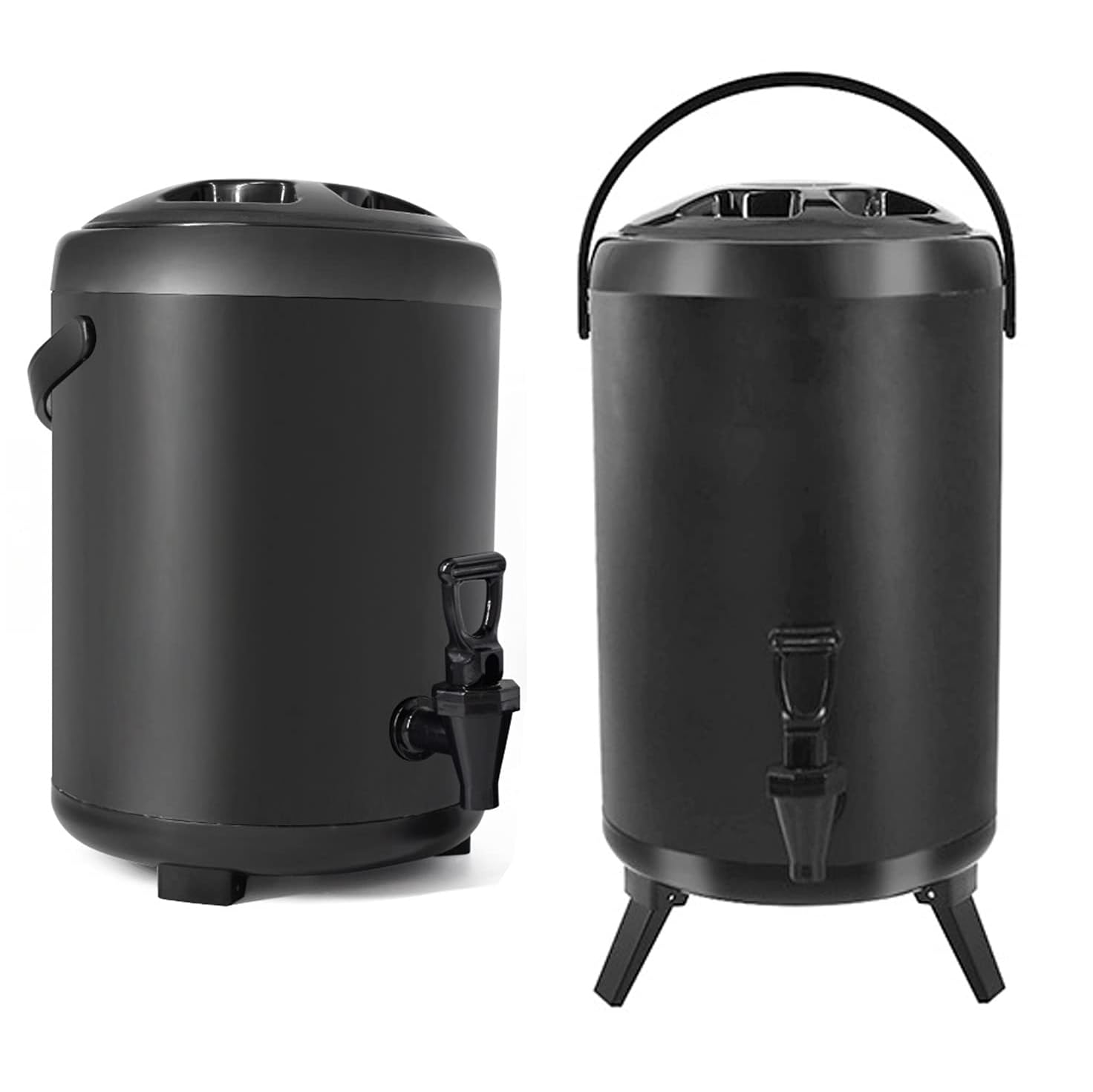 Dispensador de Bebidas de Acero Inoxidable con Aislamiento, Jarra de café Negra con Grifo, dispensador térmico de Leche Caliente y fría para Agua, café, té, Jugo y Leche (12 L)