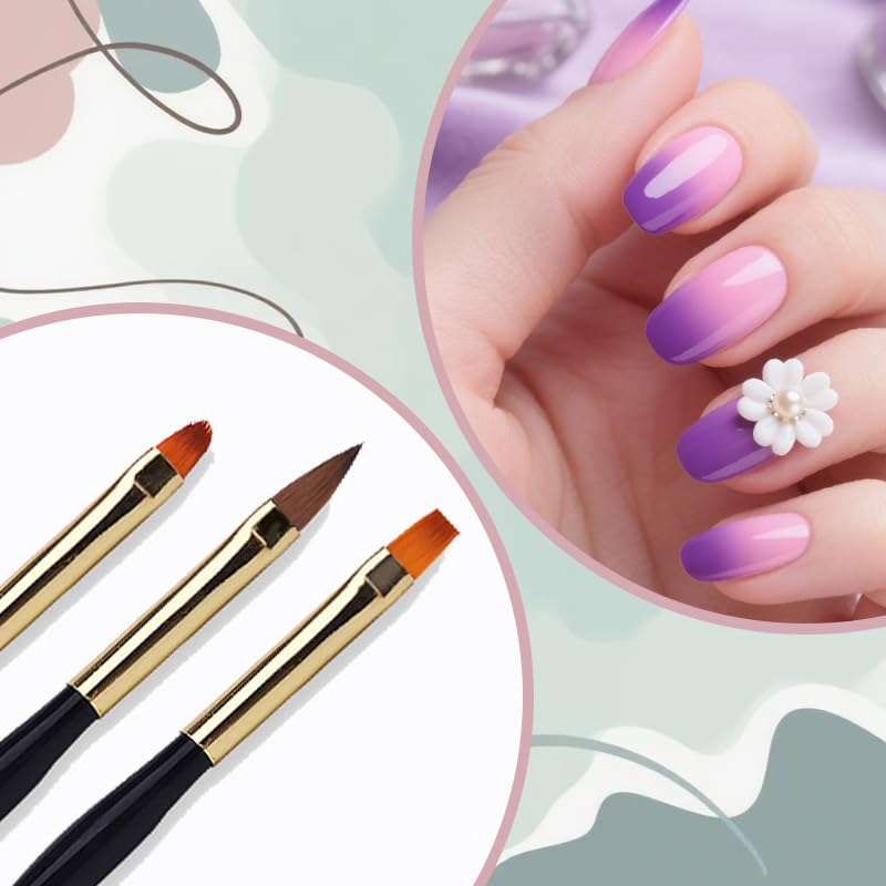  5Pcs Nail Art Tools - Resin Nail Art Palette, 1 Polygel Brush Picker Brush, 3 Nail Art Painting Brushes, Nail Polish Mixing Palette Double-Ended Pen Nail Liner Brush Nail Drawing Brushes thumbnail