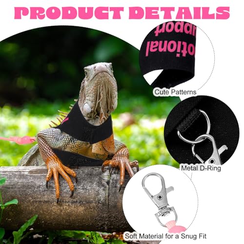 Image of Bearded Dragon Leash and Harness Set, Adjustable Polyester Harness with 4.76ft Leash for Outdoor Walking, Leashs for Bearde Dragons Perfect Bearded Dragon Starter Kit, Pink & Black