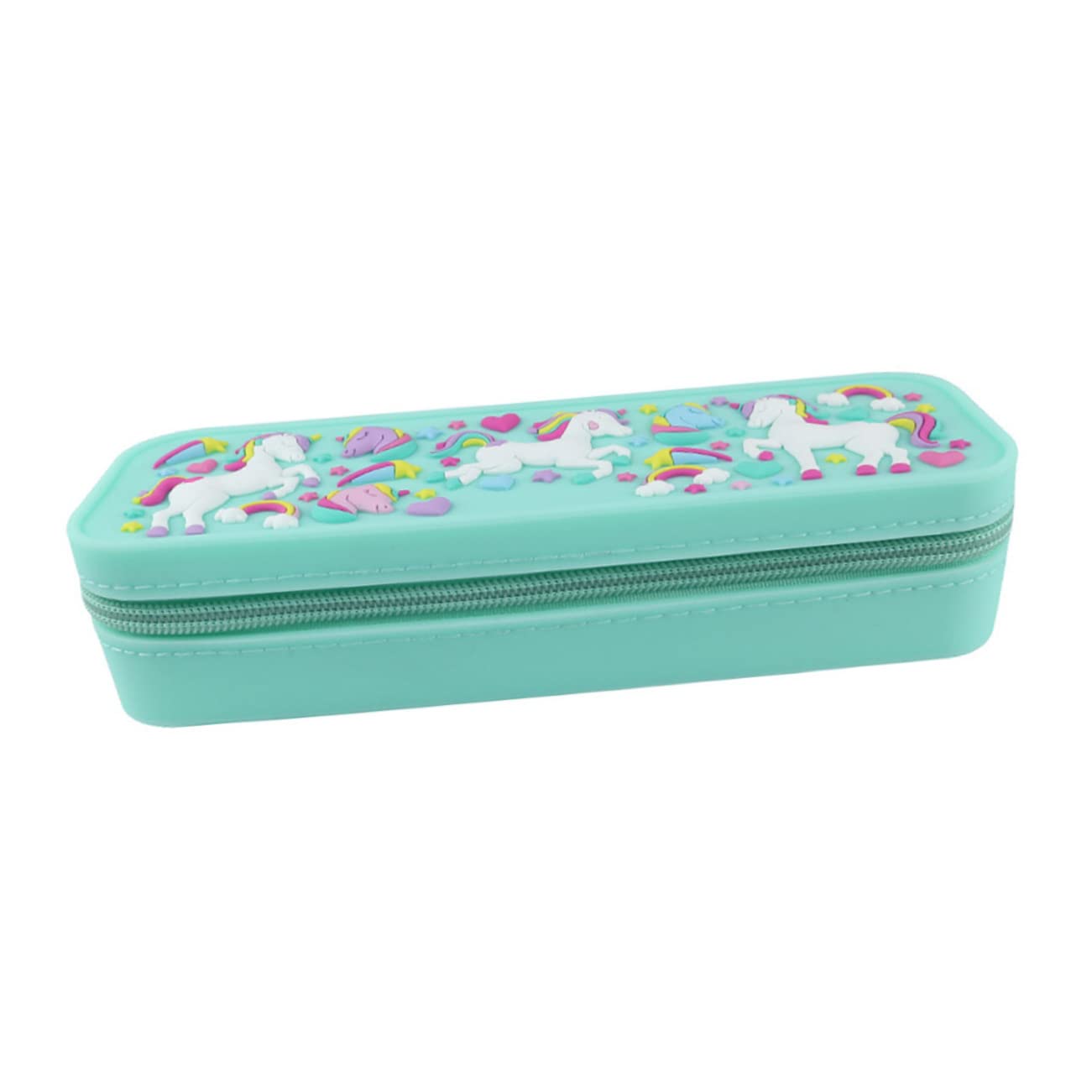 NUOBESTY 2pièces Trousse à Crayons Licorne Silicone Trousse Multifonctionnelle Étanche pour Filles Et Garçons Rangement Pratique pour Fournitures Scolaires Et Accessoires