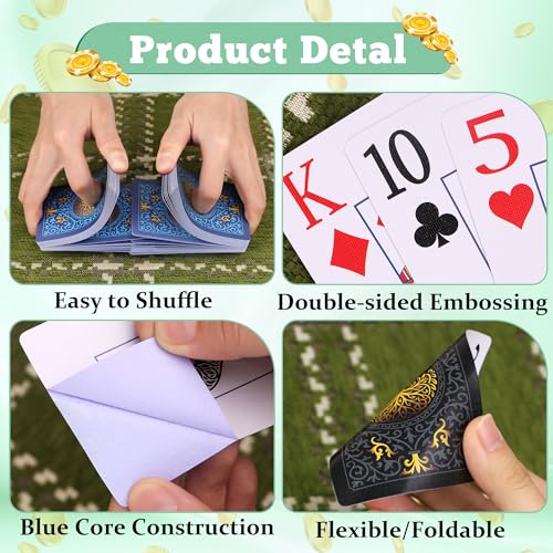 Aomaic Playing Cards 2 Pack Deck Of Cards Large Print Playing Cards Easy To Shuffle Premium Poker Cards For Card Games Family Game Night Table Magic Casino Theme Party Supplies - 3