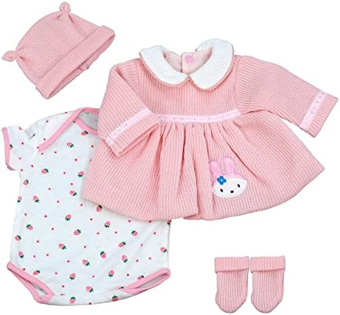 Bibi Doll - 20 Reborn Doll Clothes Suitable for 20 Baby Doll Boy Girl Dress Outfit Christmas Birthday Gift (Hot Pink Girl Outfit)