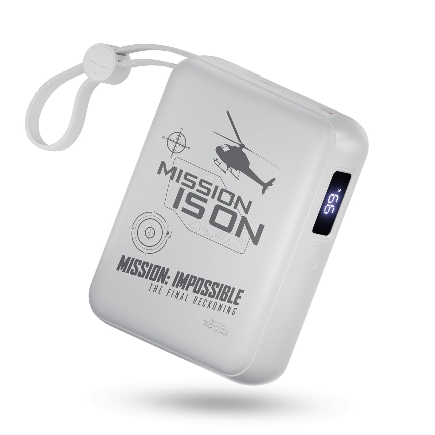 Mobilla x Mission: Impossible – MPower X2 Limited Edition Powerbank | 27W High-Speed Output | 10000mAh Battery | Built-In Type-C & Lightning Cables | Dual Fast Charging Ports | Battery Display (White)-image-36