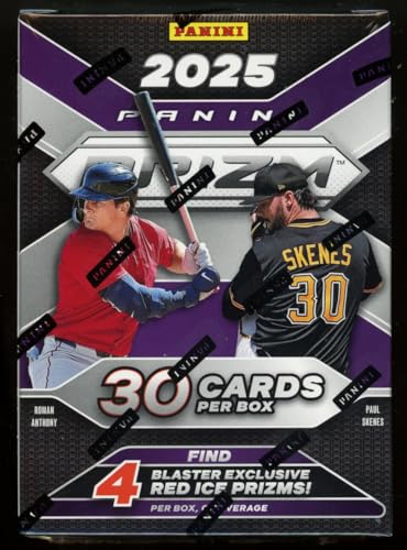 2025 Panini Prizm Baseball 6-Pack Hobby Trading Card Blaster Box (Find 4 Exclusive Ice Parallels Per Box)
