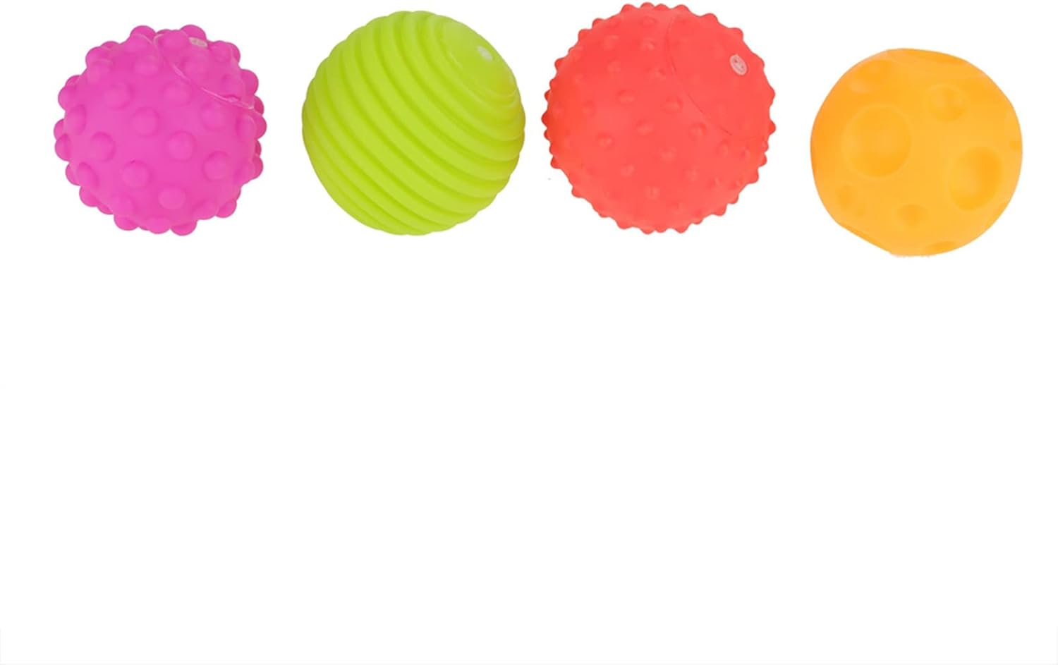 4PCS Sensor Ball Set Baby Textured Touch Hand Ball Toys Baby Grip Balls Squish Toys Colorful Melody Cognition Rubber Kids Early Learning Toys