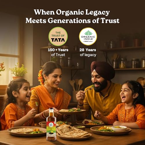 Image of Organic India Mustard Oil, 1000ml | Lab Tested on 250+ Parameters | Certified Organic| Cold Pressed Oil | Kachi Ghani Sarso Ka Tel with Natural Flavour | Perfect for Daily Cooking and Healthier living