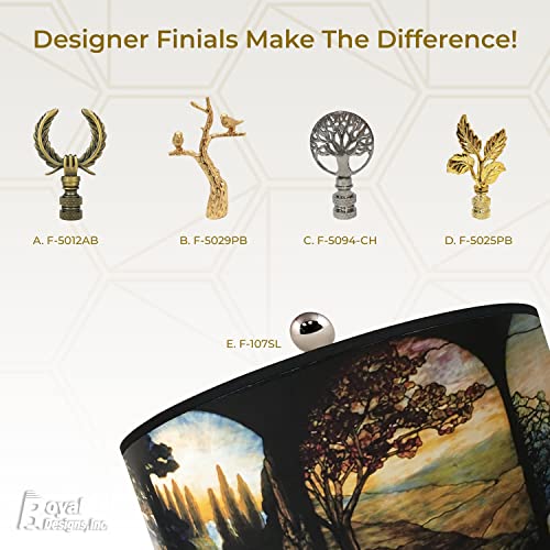 Image of Royal Designs, Inc. Trendy Decorative Handmade Lamp Shade, Made in USA, 14in, HBC-8032-14, Four Seasons Design