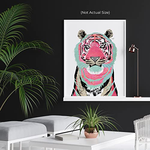 Pink Tiger Art Print | Wall Art | Illustration | Large | Decor | Made In Usa | Gallery Grade | Preppy | Vintage | Aesthetic | Modern | Cat | Bengal | Animal | Dorm | Unframed (12X16)… #TOP6