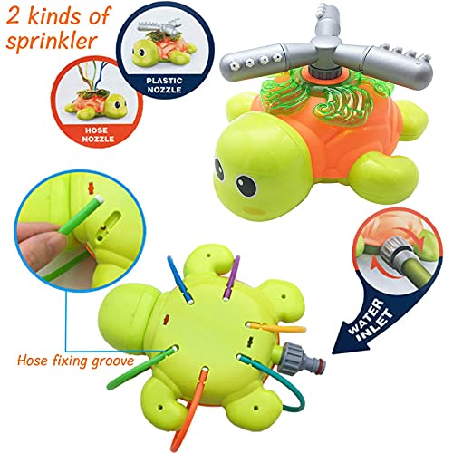 MJartoria Water Sprinkler for Kids, Turtle Spray Sprinklers for Toddlers Wiggle Tubes Outdoor Play for Summer Fun Toys Splashing Water Toys Gifts for Outside Backyard Garden