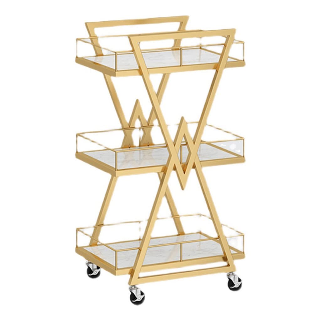 Carrello in metallo per carrello medico, carrello per salone di bellezza, con ruote, cassetti per parrucchieri e manicure, 3 ripiani, carrello per manicure