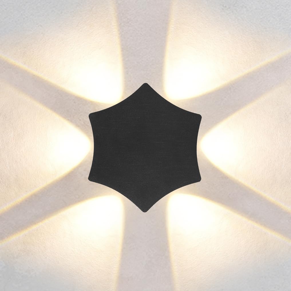 Gesto 12W Waterproof Led Wall Light for Home Decoration – Up Down 6-Way LED Wall Lamp | IP65 Outdoor Fancy Wall Lights for Balcony,Gate,Elevation,Garden,Patio | Decorative Wall Mount Light -Pack of 1