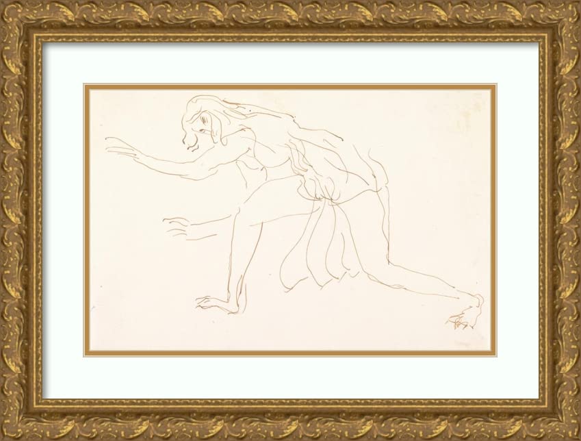 ArtDirect Antoine Bourdelle 18x13 Gold Ornate Frame and Double Matted Museum Art Print Titled - Isadora