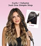 Farery 32mm Bubble Curling Wand for Long Hair – Ceramic Tourmaline Springless Barrel for Spiral Curls & Beach Waves, 5 Heat Settings (280°F–410°F), Auto Shut-Off, Dual Voltage Travel Curling Iron with Heat Resistant Glove