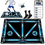 Soccer Training Mat, Soccer Training Equipment Includes Premium Anti-Slip Soccer Socks Improve Agility and Coordination,Anti-Slip Silent Absorption Football Footwork Mat（Not including the APP）