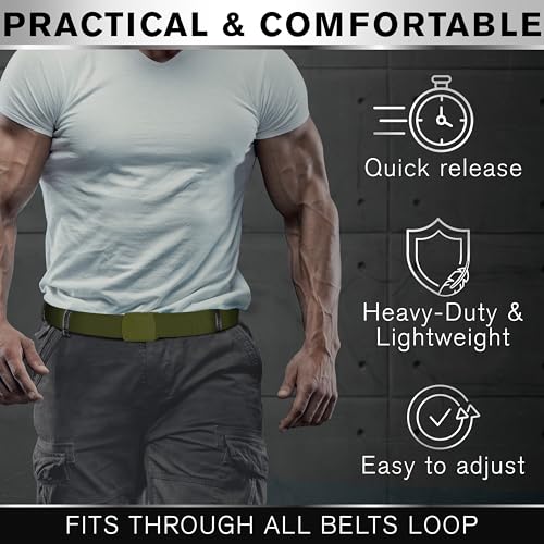 Image of TECEUM Tactical Belt - Heavy-Duty & Quick Release - Military, Work, Rigger, Duty & Utility Belt for Men