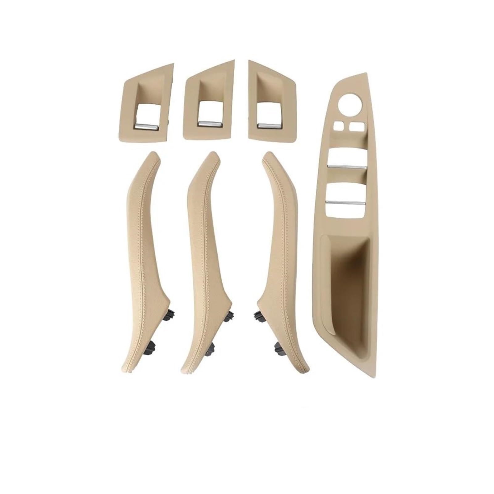 YUEYZHK RHD Car Interior Door Leather Handle Assembly Sets for BMW5 Series F10 F11 520 523 525 528 530i(RHD Beige2)