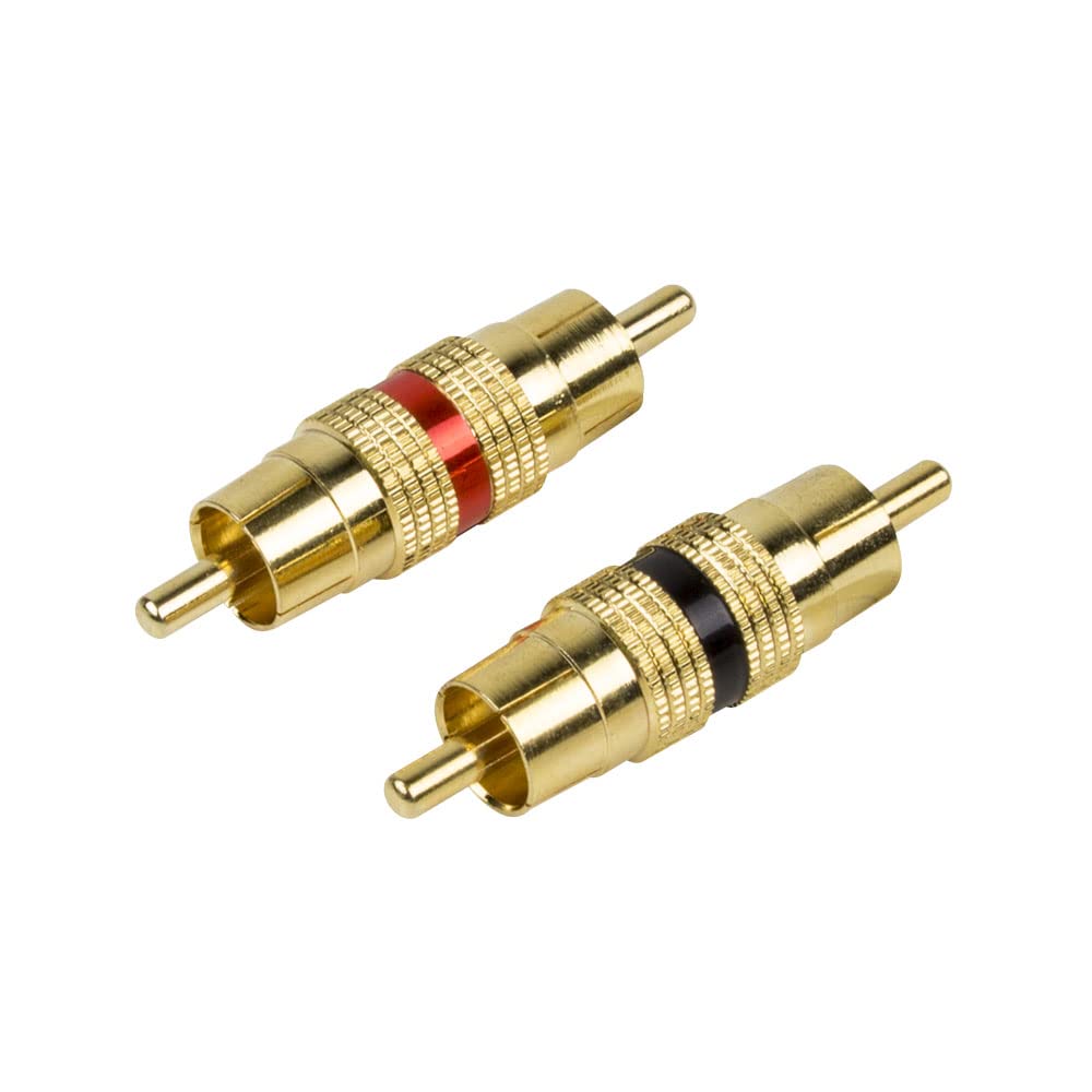 Conector RCA macho a macho Raptor METRA ELECTRONICS adaptador de audio de barril dorado 2