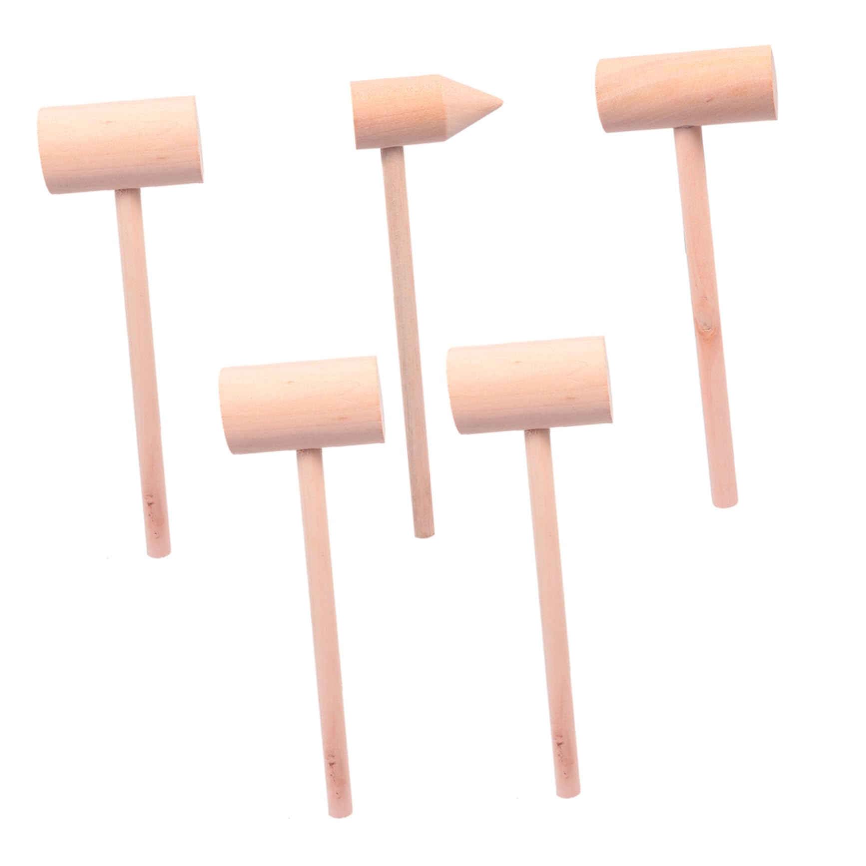 SUPVOX Toy Hammers Set 5pcs Wooden Mallets Cake Hammer Boys and Girls Safe Easy Cleaning Versatile for Homes Shops
