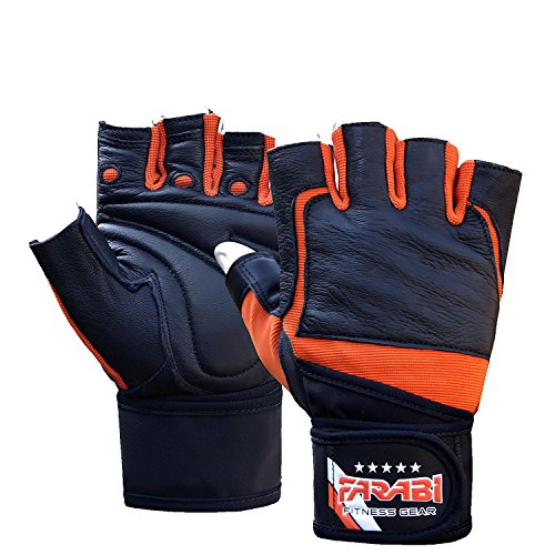 Farabi Fitness Gloves Orange Black Large