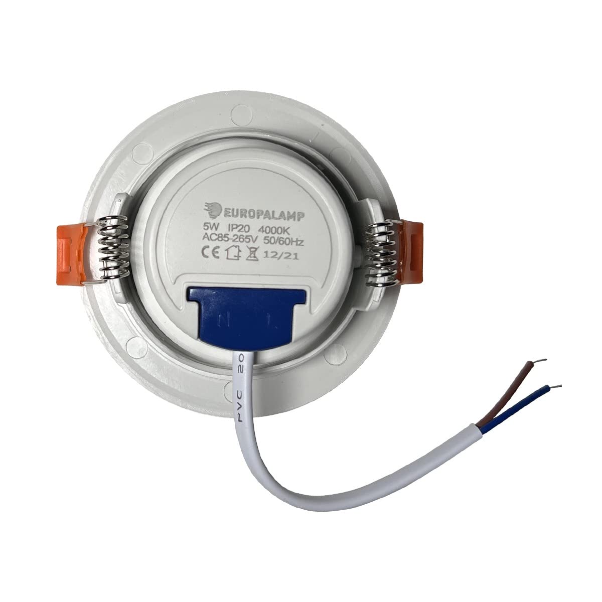 Europalamp 30SPENCR5W03_NEW - 30 focos LED empotrables redondos 5 W, blanco frío 6500 K