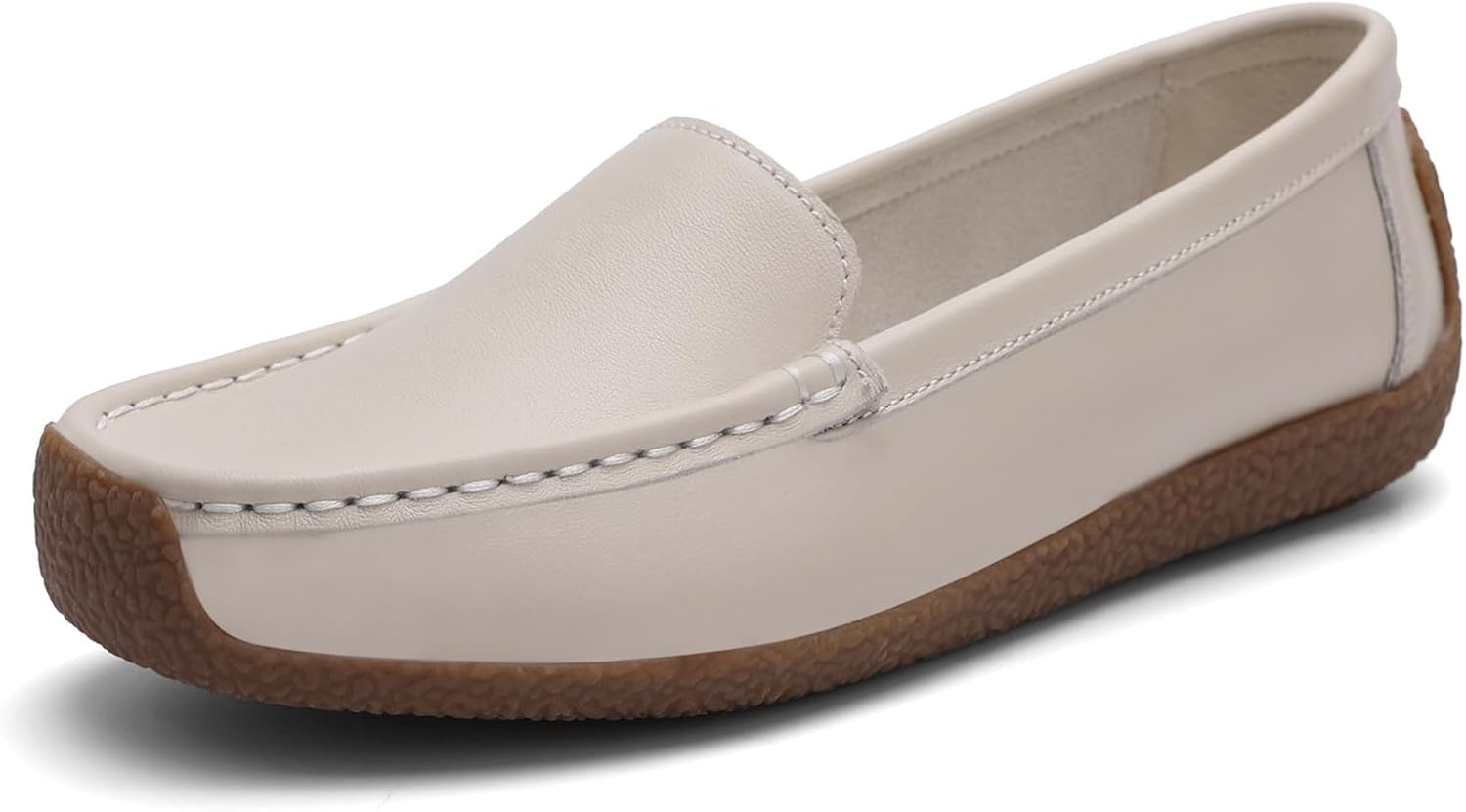 Women's Comfortable & Lightweight Leather Loafers Slip-Ons Driving Walking Mocs Boat Shoes Cute Business Casual Dress Shoes Work Flats for Women