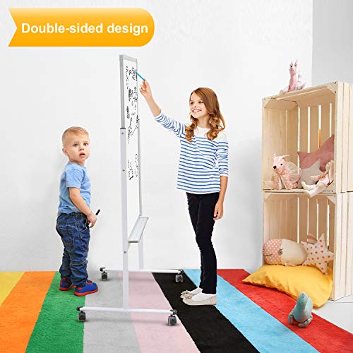 24"X36" Dry Erase Board With Stand - Adjustable Height Double Side Mobile Magnetic Rolling Whiteboard On Wheels For Home, Office & School #TOP3