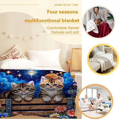 Couverture Polaire 220x240 Chat pour Lit King Size Grande Taille - 4