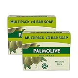 PALMOLIVE 4 Pack Naturals Soap Bar Moisture Care With Olive Milk, Each Pack (90 gram x 4) Vegan, Natural Origin Biodegradable Soap For Body Hands And Face (Pack Of 2 - Total 8 Bars)