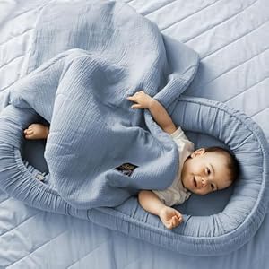PALULLI 2in1 Babynest mit Babydecke Blau